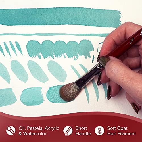Silver Brush Limited 5519S Silver Mop White Oval Brush, Oil, Acrylic, and Watercolor Brush, Short Handle, Size 1" - Image 3