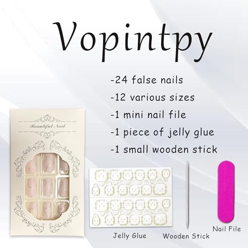 Silver Glitter Wavy Lines Medium Square Reusable Acrylic Press-On Nails Set - Image 6