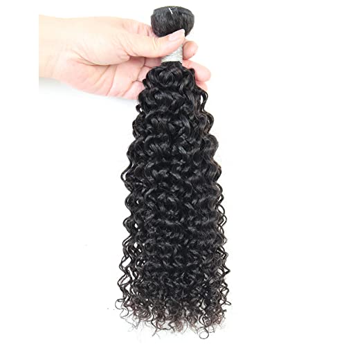 Single Bundles Human Hair Kinky Curly 1 Bundles 18 inch Jerry Curl Human Hair Weave Bundles 12A Real Brazilian Remy Human Hair Extensions Bundles Natural Color 100g