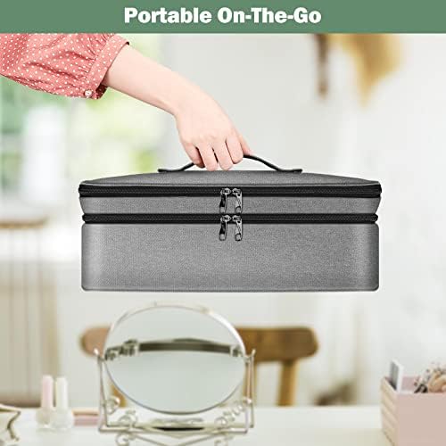 SITHON Double-Layer Travel Carrying Case for Shark FlexStyle/SmoothStyle, Water Resistant Storage Organizer Bag for Airwrap Styler, Also for Revlon One-Step Hair Dryer (Bag Only) (Gray) - Image 5