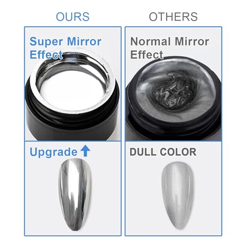 Sliver Metallic Painting Gel Mirror Painted Gel Polish 3D Metal Painting Gel Drawing Mirror Chrome Gel Polish Glossy Soak Off DIY Nail Art Manicure - Image 6