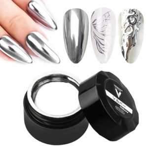 Sliver Metallic Painting Gel Mirror Painted Gel Polish 3D Metal Painting Gel Drawing Mirror Chrome Gel Polish Glossy Soak Off DIY Nail Art Manicure