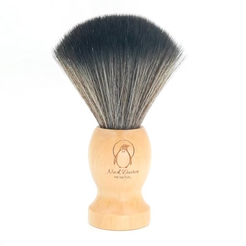 Small Barber Neck Duster - Barber Supplies, Wooden handle Barber Brush for Hair Cutting, Barber Duster Brush - Hair Duster for Barbers, Barber Hair Brush, Barber Tools (Penguin)