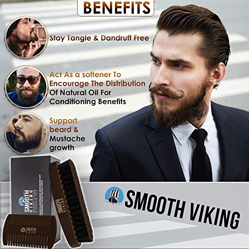Smooth Viking Hydrating Fiber Cream for Styling and Boar Bristle Beard & Mustache Brush - Image 9
