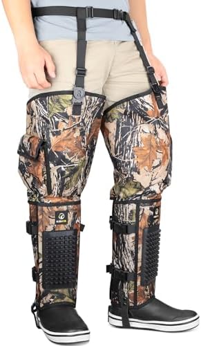Snake Gaiters,1200D Nylon Waterproof Snake Chaps Snake Gaiters for Men Women, Snake Guards Snake Bite Protection for Legs Men, Snake Proof Leg Gaiters for Ankle to Thigh