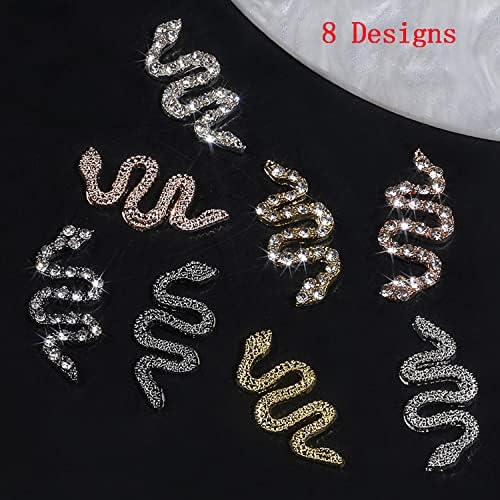 Snake Nail Art Decorations, 3D Nail Art Rhinestone Crystal Nail Diamond, Alloy Big Snake Nail Art Gems Design Decor for Women Girls Manicure Charms Acrylic Supplies, DIY Nail Art Jewelry Accessories - Image 3