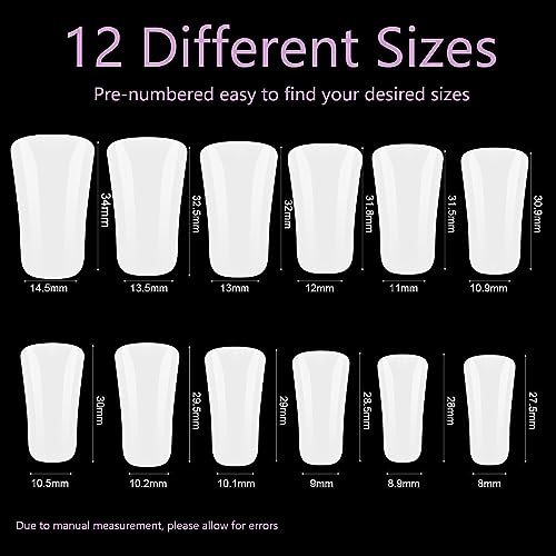 Soft Gel Duck Full Cover Nail Tips for Acrylic Nails Professional,120PCS Clear & 120PCS White - Image 3