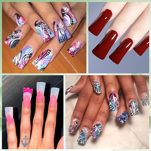 Soft Gel Duck Full Cover Nail Tips for Acrylic Nails Professional,120PCS Clear & 120PCS White - Image 7