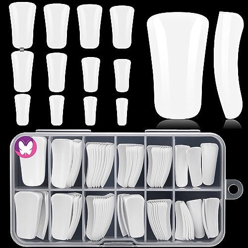 Soft Gel Duck Full Cover Nail Tips for Acrylic Nails Professional,120PCS Clear & 120PCS White - Image 9