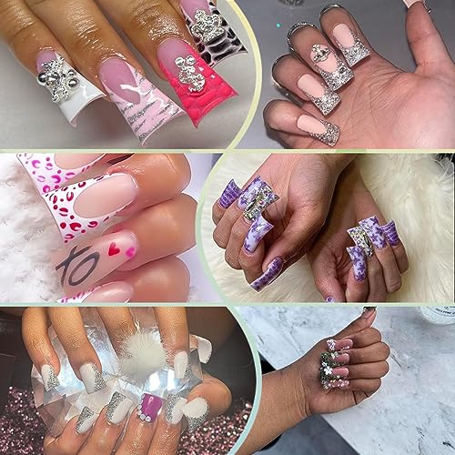 Soft Gel Duck Full Cover Nail Tips for Acrylic Nails Professional,120PCS Clear & 120PCS White - Image 8