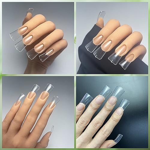Soft Gel Duck Full Cover Nail Tips for Acrylic Nails Professional,120PCS Clear & 120PCS White - Image 5