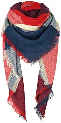 Soft Warm Plaid Tassel Scarf Women's Fall Winter Blanket Shawl Wrap Large