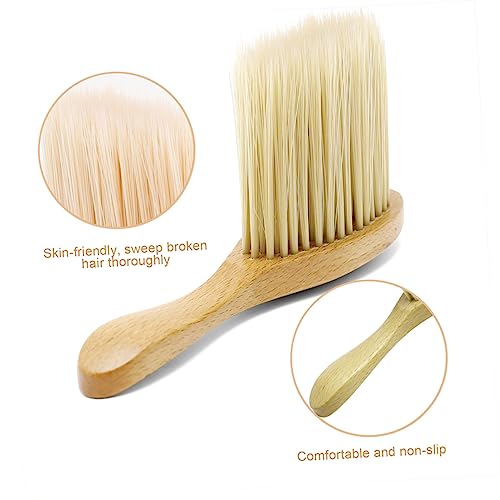Solid Wood Hair Brush Duster and Facial Cleaning Brush for Hair Cutting and Neck Cleaning - Image 2