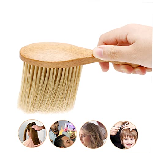 Solid Wood Hair Brush Duster and Facial Cleaning Brush for Hair Cutting and Neck Cleaning - Image 5
