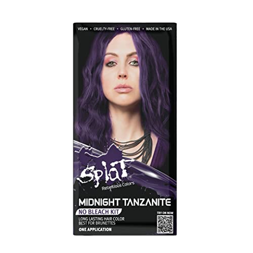 Splat | Midnight Complete Kit | Hair Dye | Semi-Permanent | Long Lasting | Vegan and Cruelty-Free (Midnight Tanzanite)