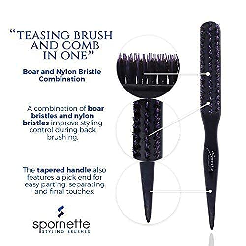 Spornette Teasing Brush & Comb Set Bundle with Hair Brush Cleaners - Image 3