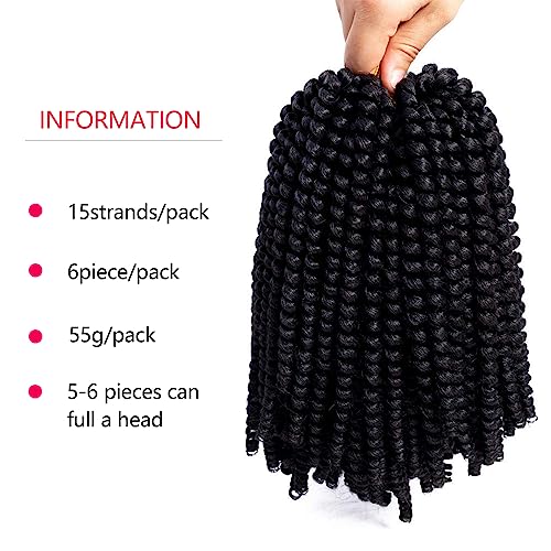 Spring Twist Crochet Hair 8 Inch 6 Packs Synthetic Braiding Extensions 90 Strands - Image 4