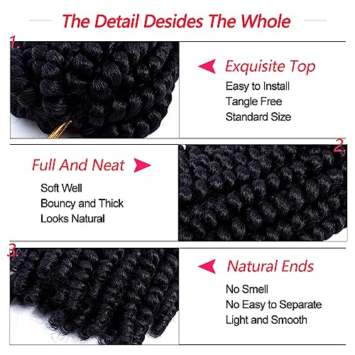 Spring Twist Crochet Hair 8 Inch 6 Packs Synthetic Braiding Extensions 90 Strands - Image 7