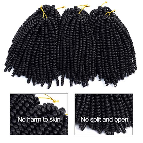 Spring Twist Crochet Hair 8 Inch 6 Packs Synthetic Braiding Extensions 90 Strands - Image 6