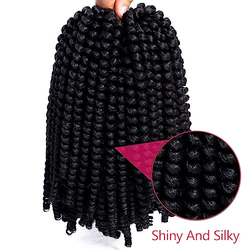 Spring Twist Crochet Hair 8 Inch 6 Packs Synthetic Braiding Extensions 90 Strands - Image 5