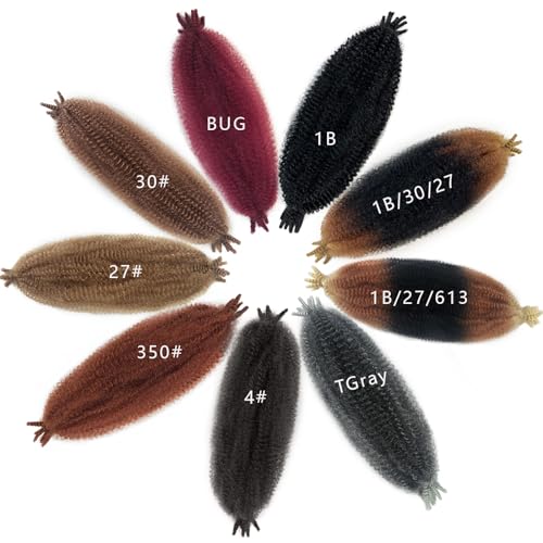 Springy Afro Twist Hair 8 Packs Marley Hair 18 Inch Marley Twist Braiding Hair 3 Tones Kinky Braiding Hair for Faux Locs Synthetic Cuban Twist Hair for Black Women (18 Inch (Pack of 8), 1B/27/613) - Image 5