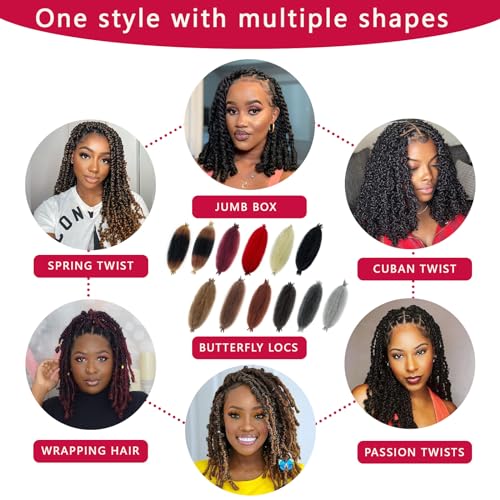 Springy Afro Twist Hair 8 Packs Marley Hair 18 Inch Marley Twist Braiding Hair 3 Tones Kinky Braiding Hair for Faux Locs Synthetic Cuban Twist Hair for Black Women (18 Inch (Pack of 8), 1B/27/613) - Image 4