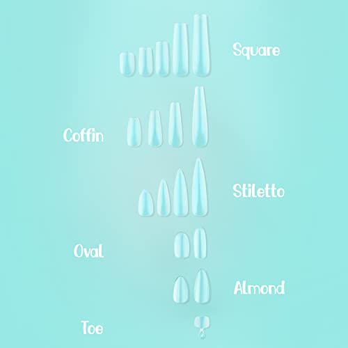 Square Long | Gel Nail Tips | NABulous Nails | Soft Gel Nail Tips | Full Cover & Pre-shaped | False Press On Nail Extensions | Artificial Nails for Nail Salons & DIY (Square Long) - Image 5
