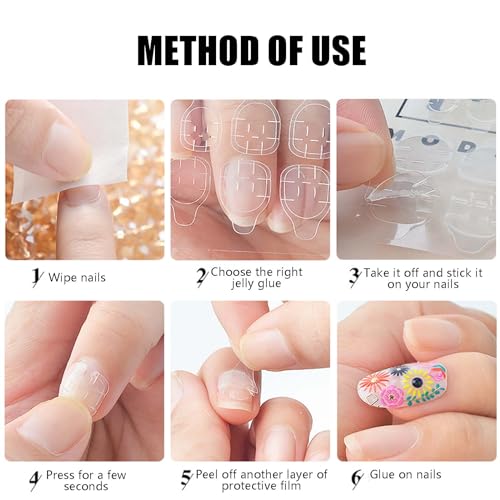 Brown French Medium Square Press on Nails with Sequins, 24 Pieces - Image 5