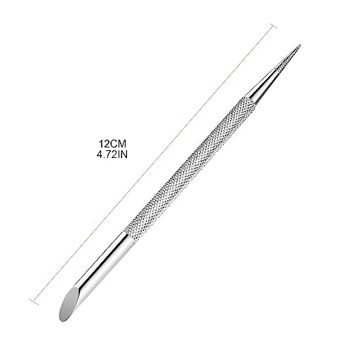 Stainless Steel Cuticle Pusher Nail Dotting Pen Nail Care Tool Double Ended Manicure Stick Cuticle Remover Cleaner Cuticle Pusher Wooden Cuticle Pusher Sticks Glass Cuticle Pusher And File Kit - Image 2