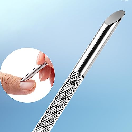 Stainless Steel Cuticle Pusher Nail Dotting Pen Nail Care Tool Double Ended Manicure Stick Cuticle Remover Cleaner Cuticle Pusher Wooden Cuticle Pusher Sticks Glass Cuticle Pusher And File Kit - Image 4