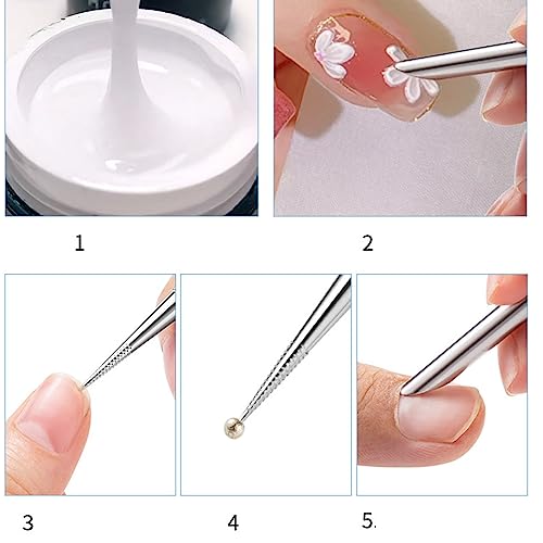 Stainless Steel Cuticle Pusher Nail Dotting Pen Nail Care Tool Double Ended Manicure Stick Cuticle Remover Cleaner Cuticle Pusher Wooden Cuticle Pusher Sticks Glass Cuticle Pusher And File Kit - Image 7