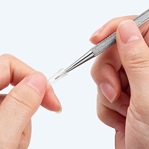 Stainless Steel Cuticle Pusher Nail Dotting Pen Nail Care Tool Double Ended Manicure Stick Cuticle Remover Cleaner Cuticle Pusher Wooden Cuticle Pusher Sticks Glass Cuticle Pusher And File Kit - Image 6