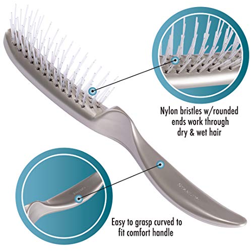 Stanley Home Products Essentials Style Glider Hairbrush – Detangles - Use on Wet or Dry Hair - Acute Bristles (Pewter) - Image 8