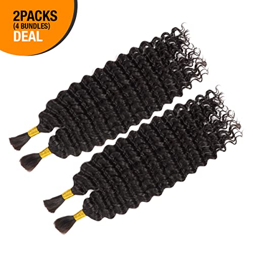 Starlet 24 Inch Virgin Human Hair Braiding Bulk - 200g, 4 Bundles - Image 2