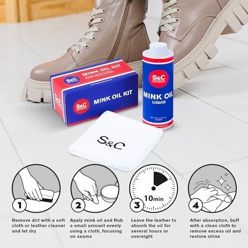 Stone and Clark Premium Leather Mink Oil and Liquid Kit for Leather Care, Protection, and Waterproofing. - Image 3