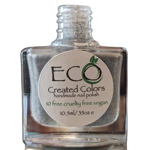 Stoned Again Gray Nail Polish Blue Glitter Polish Cruelty Free Vegan by Eco Created Colors
