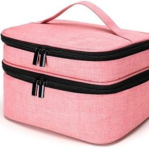 Storage Bag, NailPolish Organizer Bag Storage Case for NailTech Double Layer Carrying Bag with Handle Holds 30 Bottles NailPolish