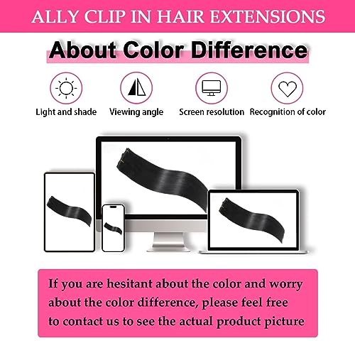 Straight Clip in Hair Extensions Real Human Hair 100% Remy Virgin Human Hair Clip ins Extensions Clip-in Hair Extensions for Women Double Weft Soft Hair No Tangles (18 Inch #1 Jet Black) - Image 5