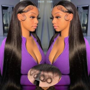 Straight Lace Front Wigs Human Hair 13x4 HD Lace Frontal Wigs Human Hair Glueless Wigs Human Hair Pre Plucked Pre Cut 28 Inch Lace Front Wig Human Hair Wigs for Black Women