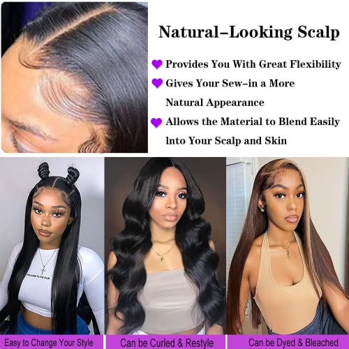 Straight Lace Front Wigs Human Hair 13x4 HD Transparent Lace Frontal Wigs for Black Women Brazilian Virgin Hair with Baby Hair Pre Plucked 150% Density Natural Color 18 Inch - Image 3