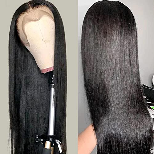 Straight Lace Front Wigs Human Hair Pre Plucked 13x4 HD Transparent Lace Frontal Wigs Human Hair Natural Hairline 200% Density Glueless Brazilian Virgin Human Hair Wigs for Women 26 Inch - Image 2