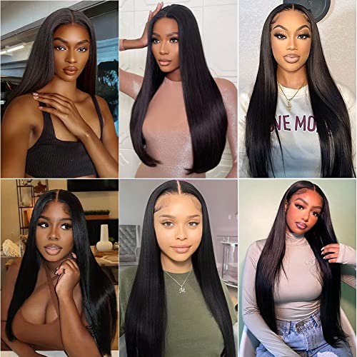 Straight Lace Front Wigs Human Hair Pre Plucked 13x4 HD Transparent Lace Frontal Wigs Human Hair Natural Hairline 200% Density Glueless Brazilian Virgin Human Hair Wigs for Women 26 Inch - Image 7