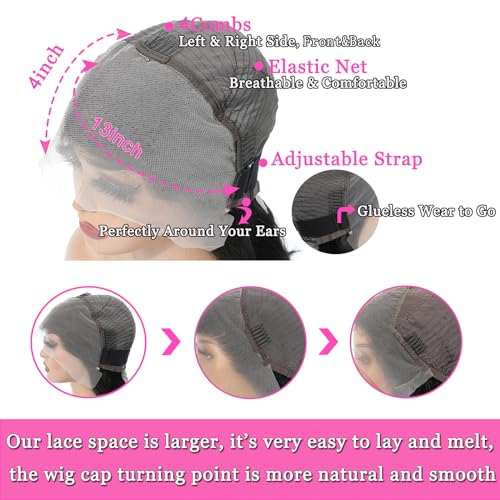 Straight Lace Front Wigs Human Hair Pre Plucked 13x4 HD Transparent Lace Frontal Wigs Human Hair Natural Hairline 200% Density Glueless Brazilian Virgin Human Hair Wigs for Women 26 Inch - Image 4