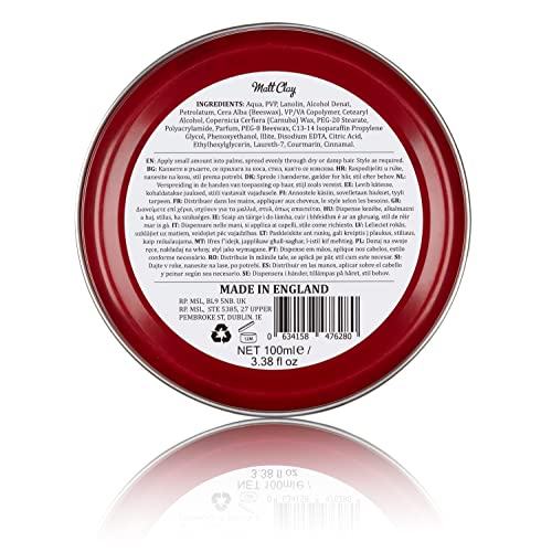 Strong Hold Matte Clay By Dapper Dan | Mens Hair Products Matte Finish | Smoked Saffron & Leather Fragranced Hair Clay For Men | Matte Finish Hair Pomade For Men | 100ml - Image 2