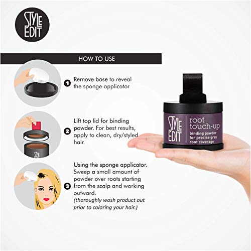 Style Edit Root Concealer Spray and Touch Up Powder for Black Hair, 3 oz - Image 7