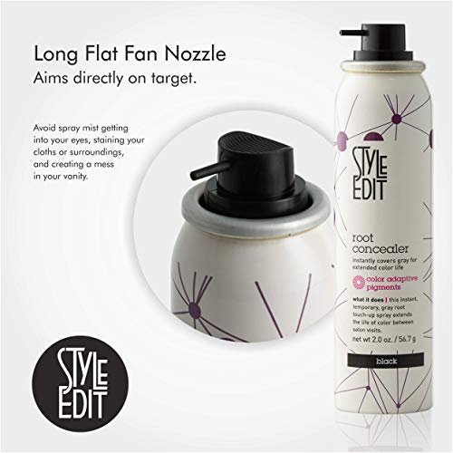 Style Edit Root Concealer Spray and Touch Up Powder for Black Hair, 3 oz - Image 4