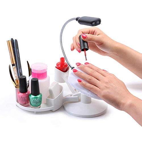 STYLIKA Nail Polish Stand with Multi Angle Nail hand rest, Design Base Studio Tool Gel Fingernail Polish Bottle Holder Home Salon Hand Rest Cushion Manicure Pedicure Stand