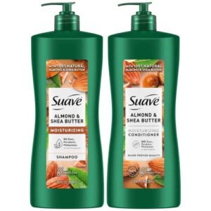 Suave Moisturizing Shampoo and Conditioner Set w/Almond and Shea Butter - Suave Almond and Shea Butter Shampoo & Conditioner for Revitalizing Dry Hair, 28 Oz Ea (2 Piece Set)
