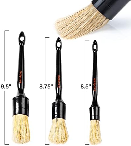 Suds Lab HD Intensive Brush Kit 3 Pack- Premium Boar’s Hair Brushes - Scratch Free Design - Fine Detailing Brushes for Personal and Professional Use - Image 8