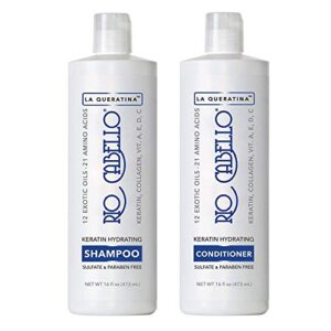 Sulfate-Free Hydrating Keratin Shampoo and Conditioner Set for Dry Hair 16 oz